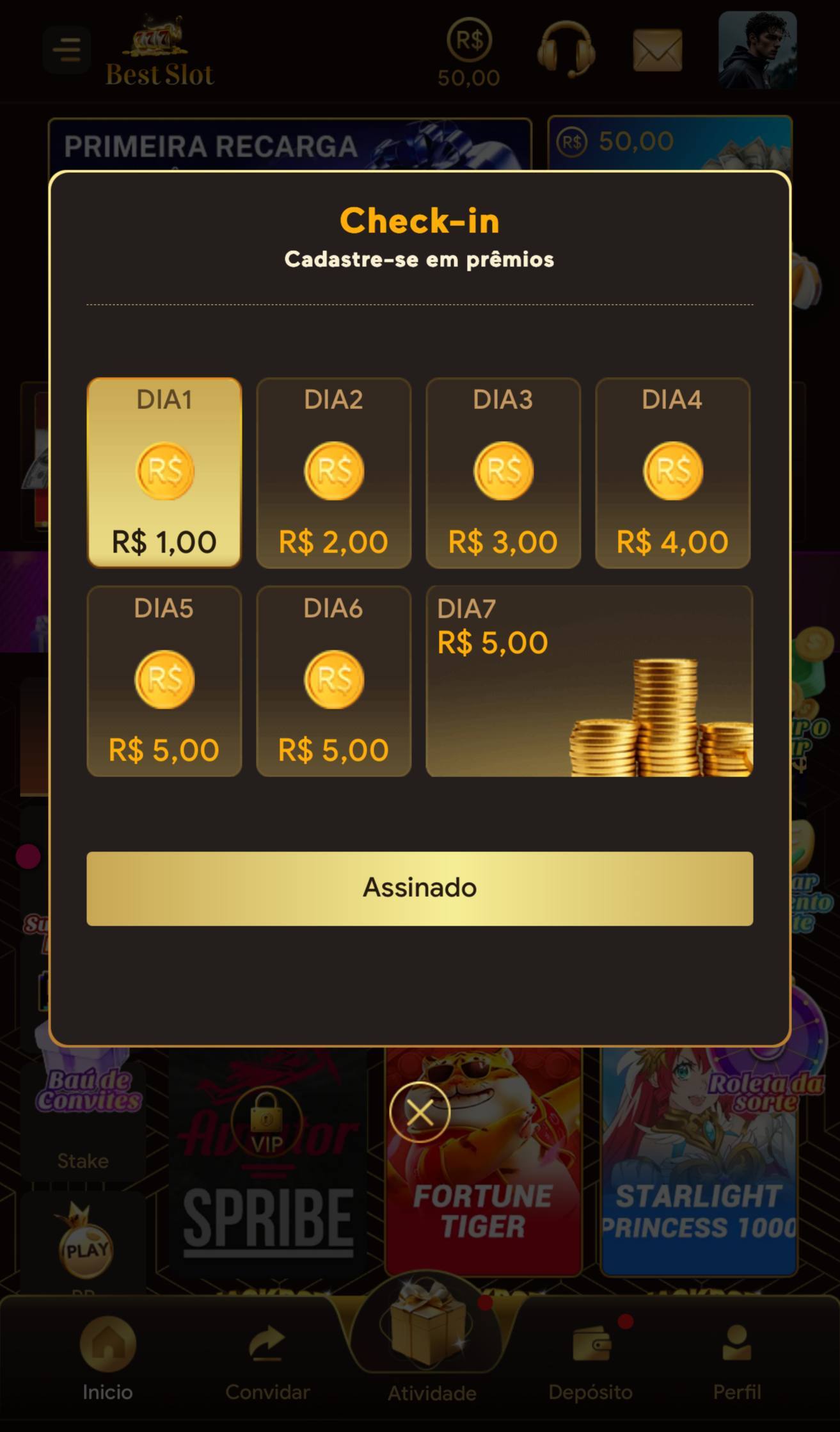 plataforma com depósito mínimo de 1 real 